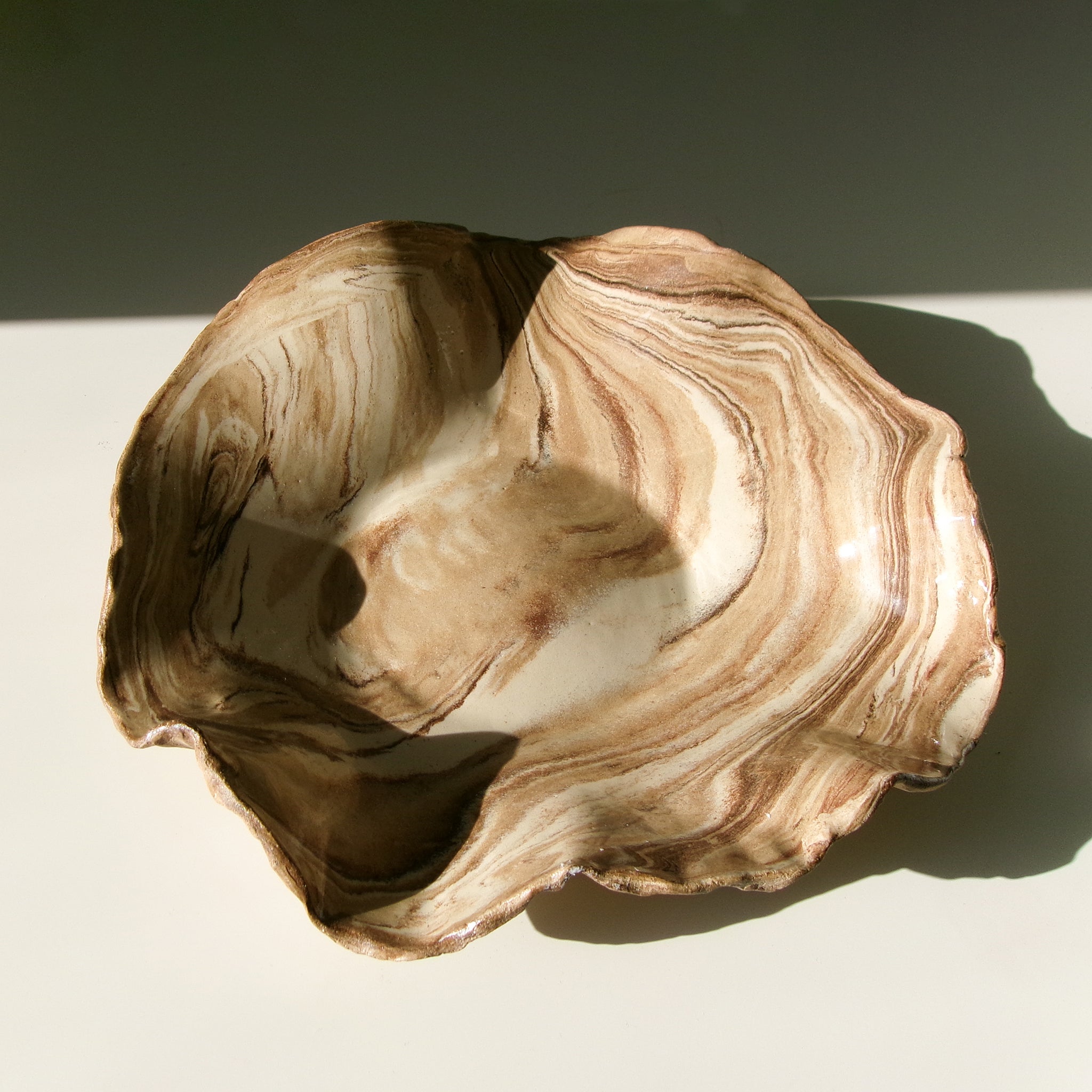 WAVY MARBLE BOWL BEIGE