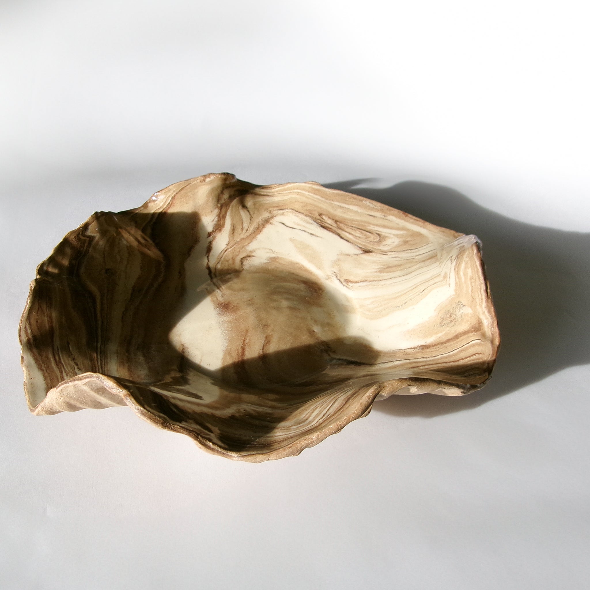 WAVY MARBLE BOWL BEIGE