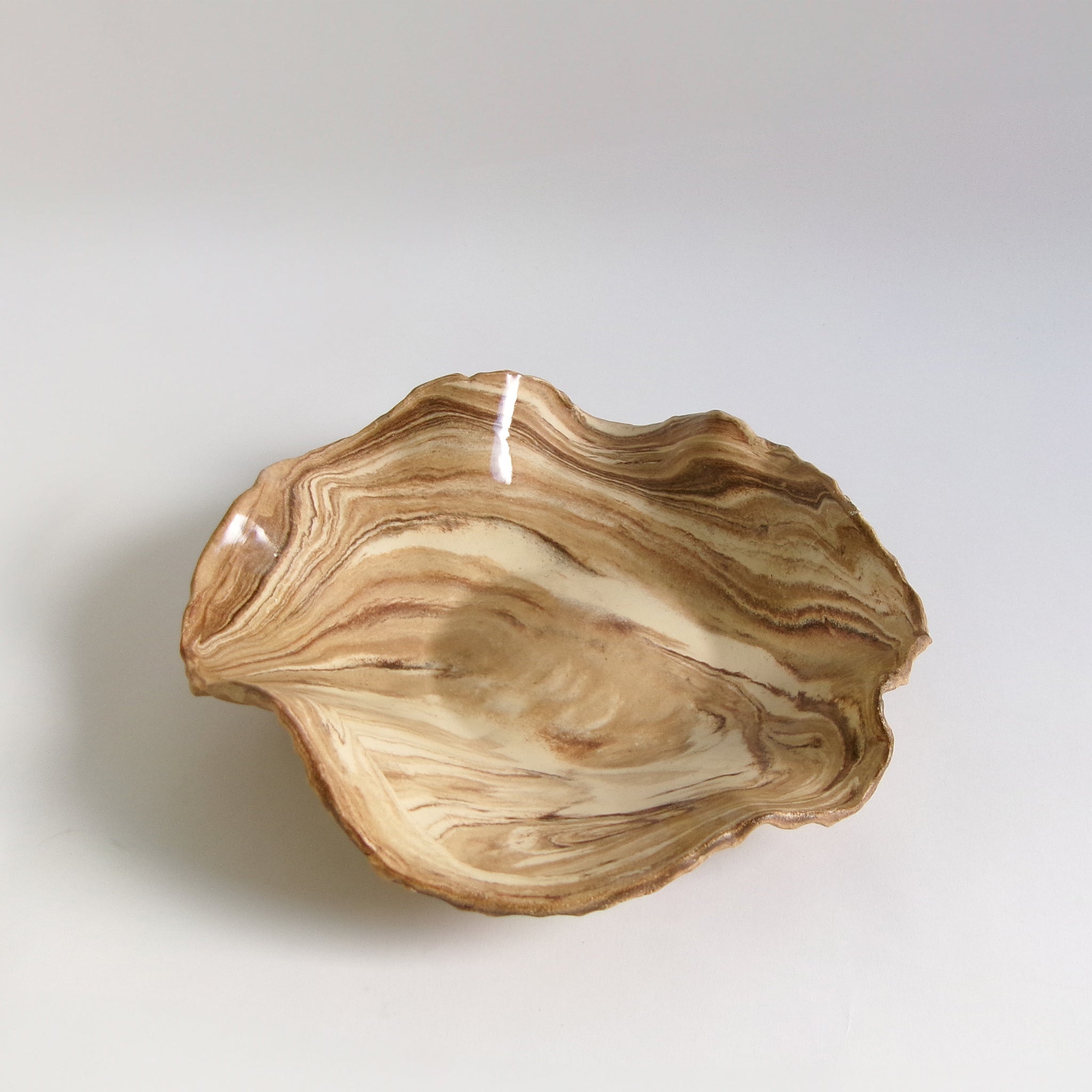 WAVY MARBLE BOWL BEIGE