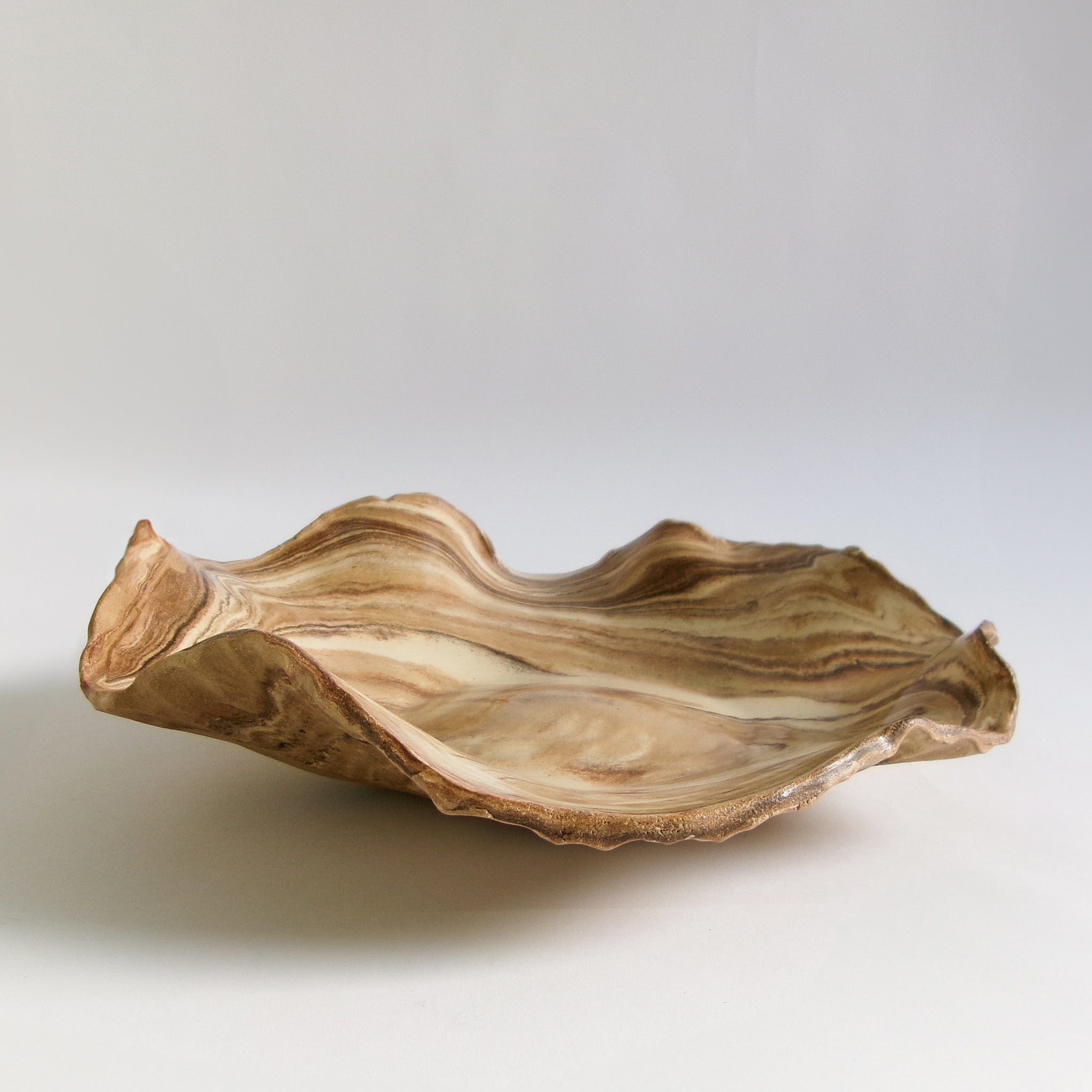 WAVY MARBLE BOWL BEIGE